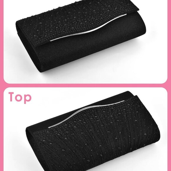 Clutch Purses for Women, Formal Evening Bags Suede Shoulder Envelope Party Handb - Picture 7 of 8